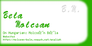 bela molcsan business card